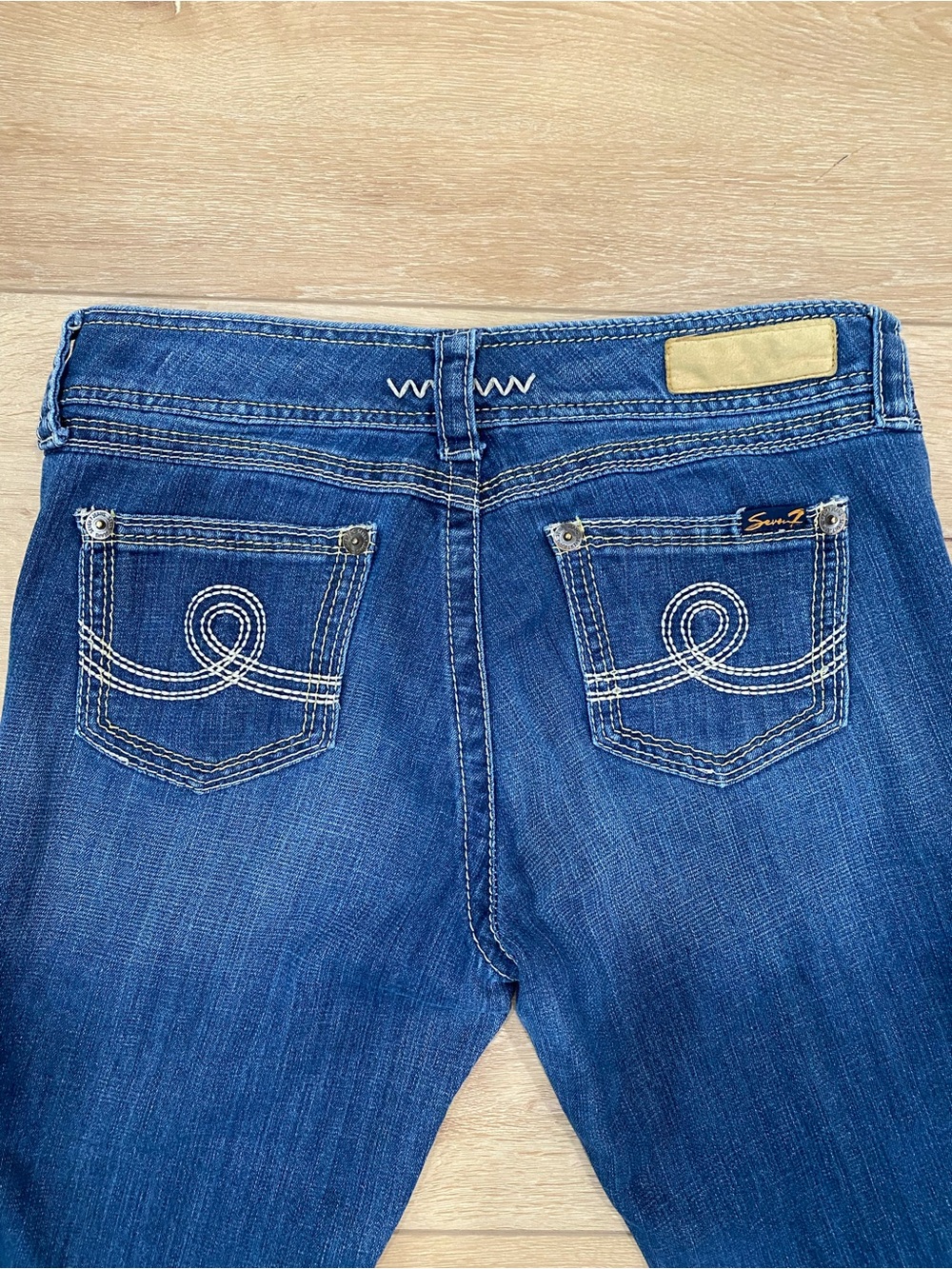 Seven7 Jeans Womens 10 Bootcut Stretch Denim Blue Embroidered Pocket Y2K Western